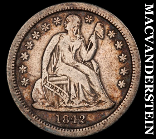 1842 Seated Liberty Dime- Very Fine Better Date No Reserve #i8430