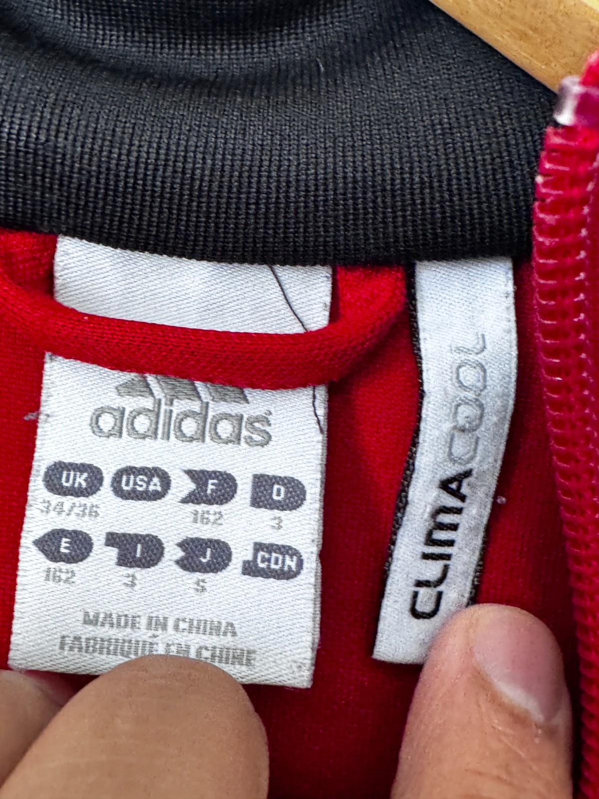 Adidas Red & Black 3-Stripe Quarter-Zip Track Jacket - 2012 Vintage image 8