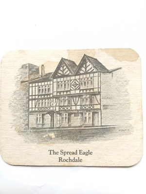 Vintage WILSONS - The Spread Eagle, Rochdale... Cat No'92 Bierdeckel / Untersetzer