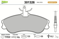 Valeo Bremsbelagsatz, Scheibenbremse 301326 FüR CitroËN Peugeot