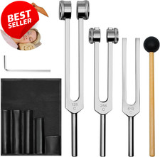 128Hz 256Hz 512Hz Healing Tuning Fork Set Reflex Hammer Case Kit - US
