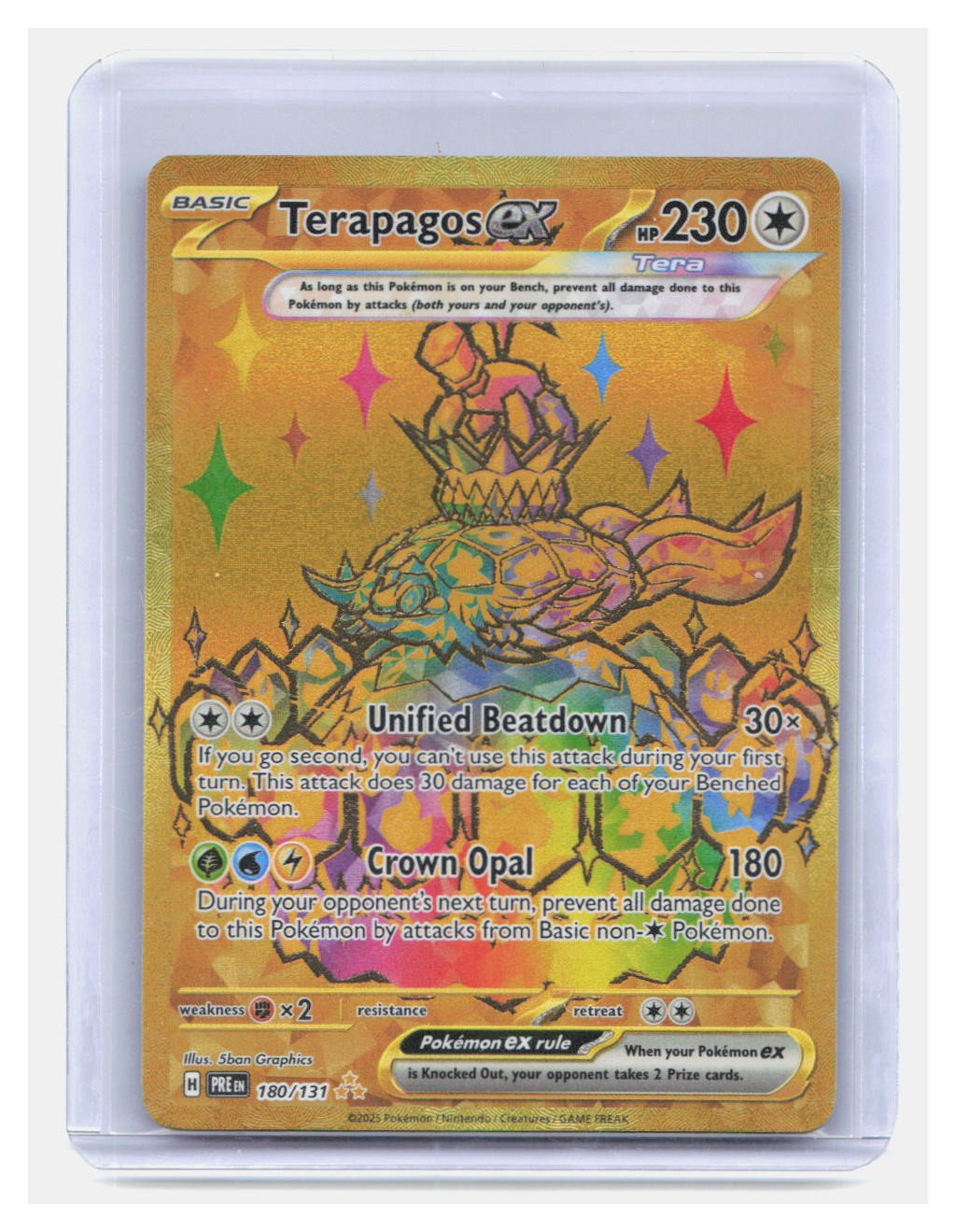 Terapagos ex 180/131 Holo Hyper Rare Prismatic Evolutions Pokemon Near Mint B163