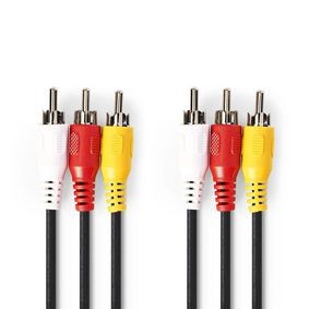 NDS 5 METRI Cavo video composito  3x RCA maschio  3x RCA maschio  Placcato nicke