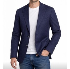 Robert Graham Men's Sport Coat Blazer Two Button Navy Blue 100 Cotton