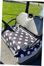 Microfiber Golf Cart Seat Cover  Lightweight Black  White Polka Dot Plaid