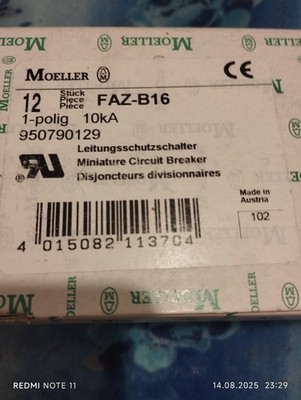 12 x Klöckner Moeller FAZ-B16 Leitungsschutzschalter Neu, OVP