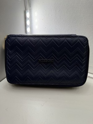 Missoni Delta One Travel Toiletry Amenity Bag Navy Blue Wave Bag Only
