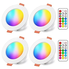 HEKEE LED Reccessed Downlights, 70W Equivalent, Color Changing, 4 Inch, 2700K...