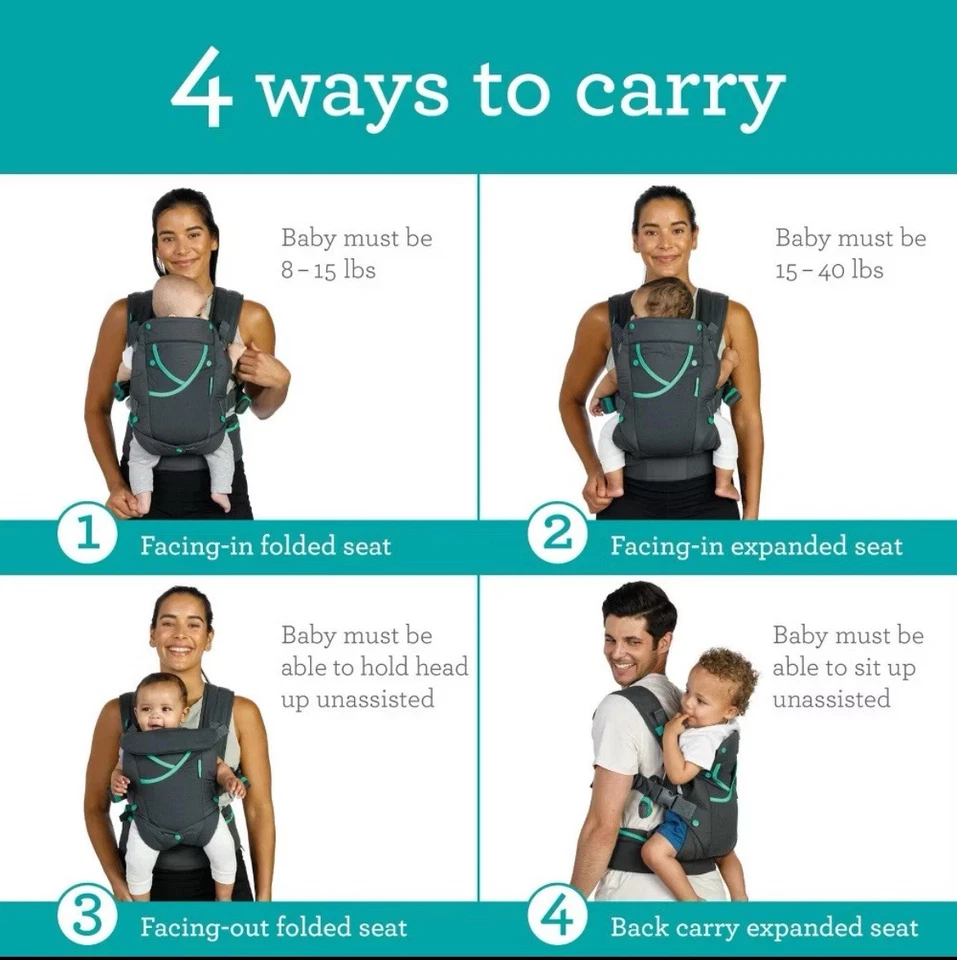 Porta-bebês ativo Infantino - Cinza - Imagem 3 de 4