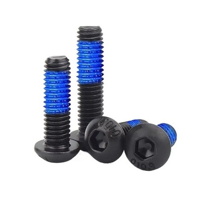 Black 10.9 Steel Hex Socket Bolt Button Head with Blue Patch Lock Screws M2-M10