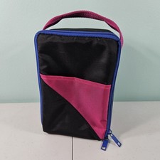 Vintage 15 CD Carrying Case Black Nylon Strap Storage 90s Pink