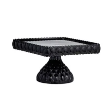 Mosser Glass USA Vintage Style Square Elizabeth Cake Stand Black