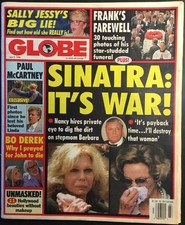 GLOBE - June 9 1998 - FRANK SINATRA funeral - celebrity tabloid - Paul McCartney