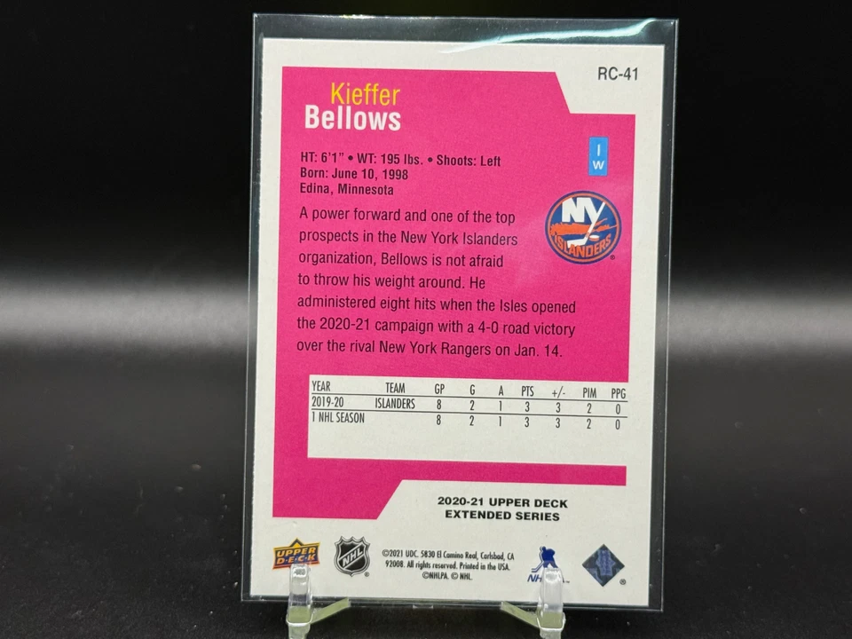 2020-21 Upper Deck Extended Series - Rookie Class Kieffer Bellows #RC-41 - Image 2 of 2
