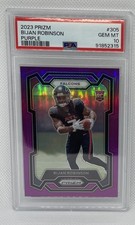2023 Panini Prizm Rookies Bijan Robinson #305 Purple Prizm /125 (RC) PSA 10