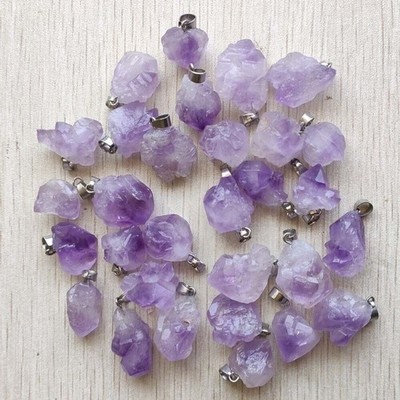 50pcs Hot Selling Natural Amethysts Stone Irregular Pendants for Jewelry Making 