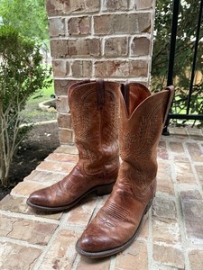 Lucchese 2000 Men’s Cowboy Boots 8D Brown Bison Leather Western Handmade USA Lucchese 2000 Boots In Men main image 4
