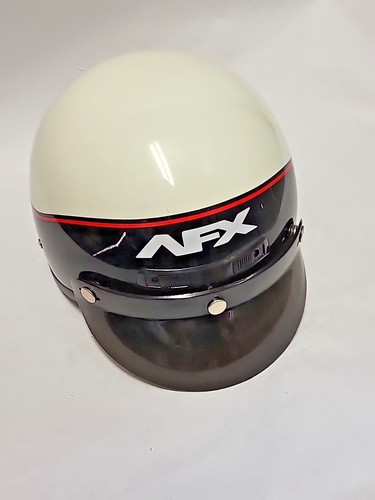 AFX FX-7 Motorcycle Police Helmet Adult M 7 1/4 - 7 3/8 Visor Black White