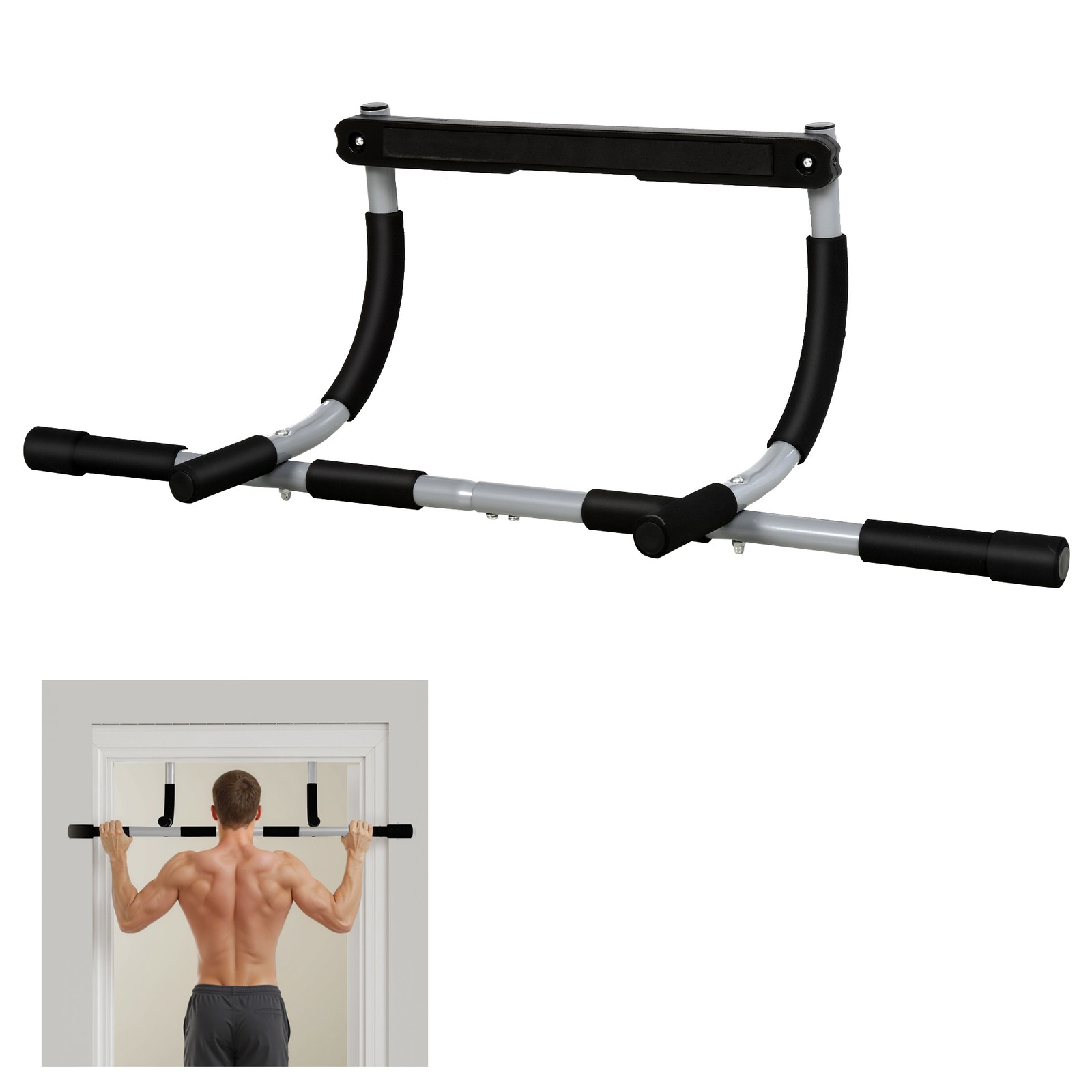 HOMCOM Puerta de Fitness Interior Barra Horizontal Pull-ups Hogar Gimnasio Superior Cuerpo Entrenamiento
