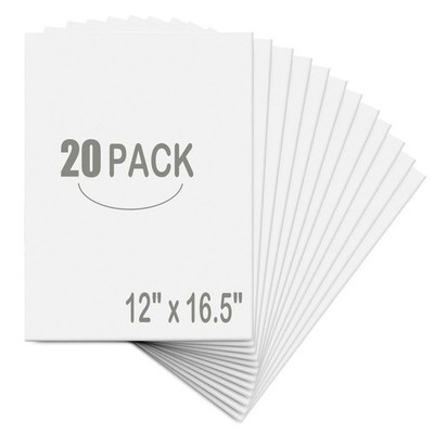 20 Pack White Foam Board 12'' x 16.5'', 3/16'' Thickness Foam Core Baking Board ...
