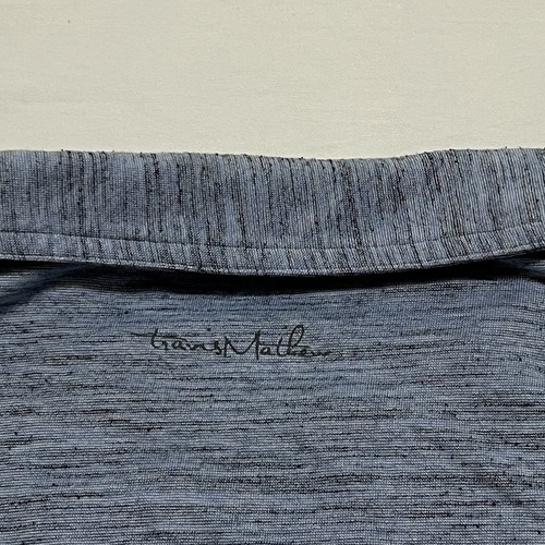 Travis Matthew Shirt Mens M Blue Black Speckle Short Sleeve Polo Read - Picture 4 of 11