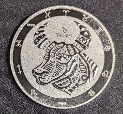 2022 $5 Tokelau 1 Oz .999 Fine Silver Zodiac TAURUS Mint Proof