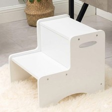 COSYLAND Step Stool for Kids - Wodden Two Step Stools 220 Lbs Capacity with Safe