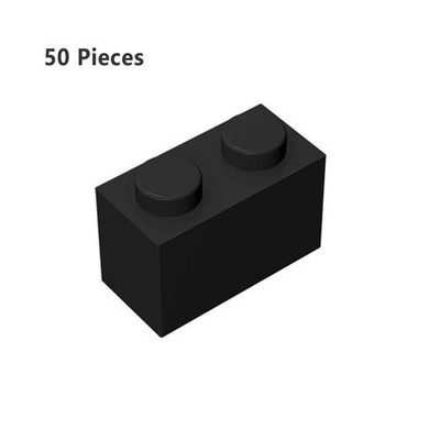 3004 Brick 1X2 Black Bricks 50 PCS Bricks, Pieces & Parts 100% Compatible