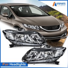 Pairset Black Clear Headlights Assembly For Honda Civic Sedan Coupe 2012-2015 Pairset Black Clear Headlights Assembly For Honda Civic Sedan Coupe 2012-2015