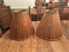Fabulous Pair of Bamboo Lamp Shades for Lamp Base or Pendant Light
