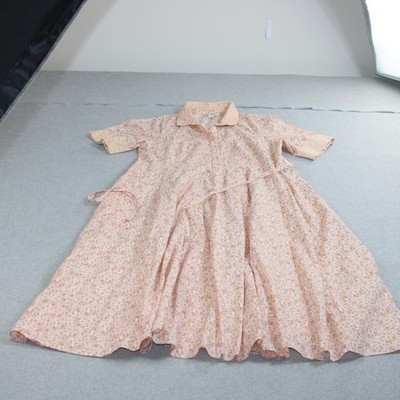 April Cornell Dress Women Large Orange Floral Maxi Lace Cottage Boho Modest Twee