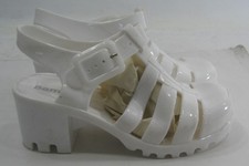 NEW WHITE 2" Block Heel Fashion Beach JELLY cute Sandals GIRL TODDLER Size 9