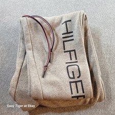 Tommy Hilfiger Mens Fleece Sweatpants Drawstring Jogger Straight Leg Grey Medium