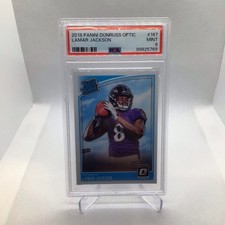 2018 Lamar Jackson Panini Donruss Optic Rookie Card RC #167 PSA 9 Mint. rookie card picture