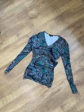 Etro Milano Y2K vintage paisley v-neck viscose dress S