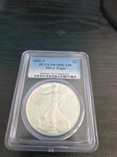2000 P American Proof Silver Eagle one Dollar Coin PCGS PR70 DCAM