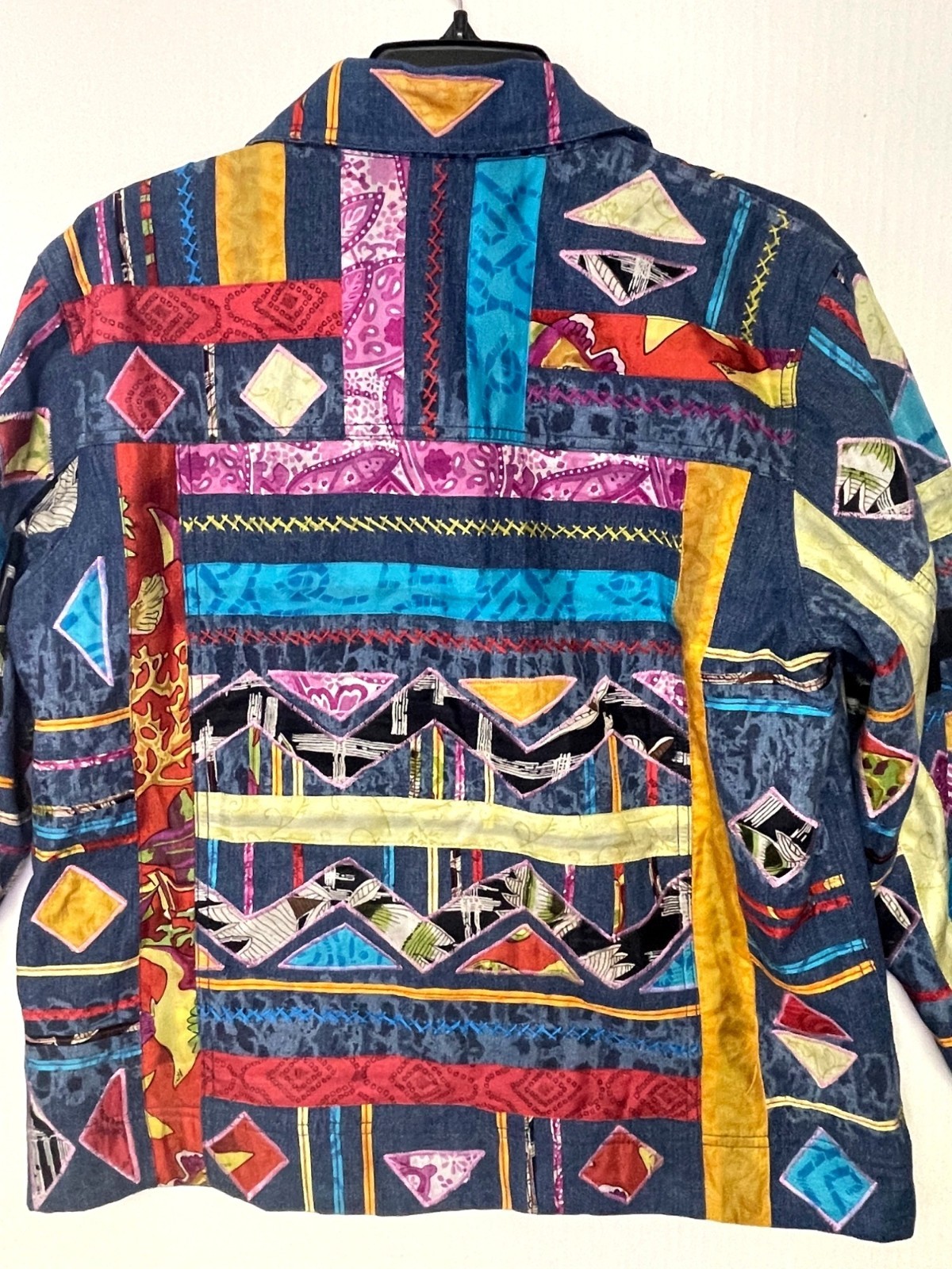 Chicos Design womens 2 Multicolor Patchwork Butto… - image 11