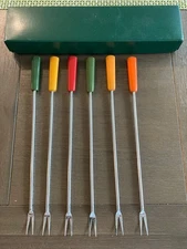 Set of 6 Vintage Spring Switzerland Fondue Forks