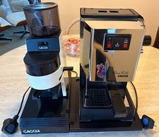 GAGGIA CLASSIC COFFEE MACHINE + GAGGIA GRINDER & BASE NEVER USED.