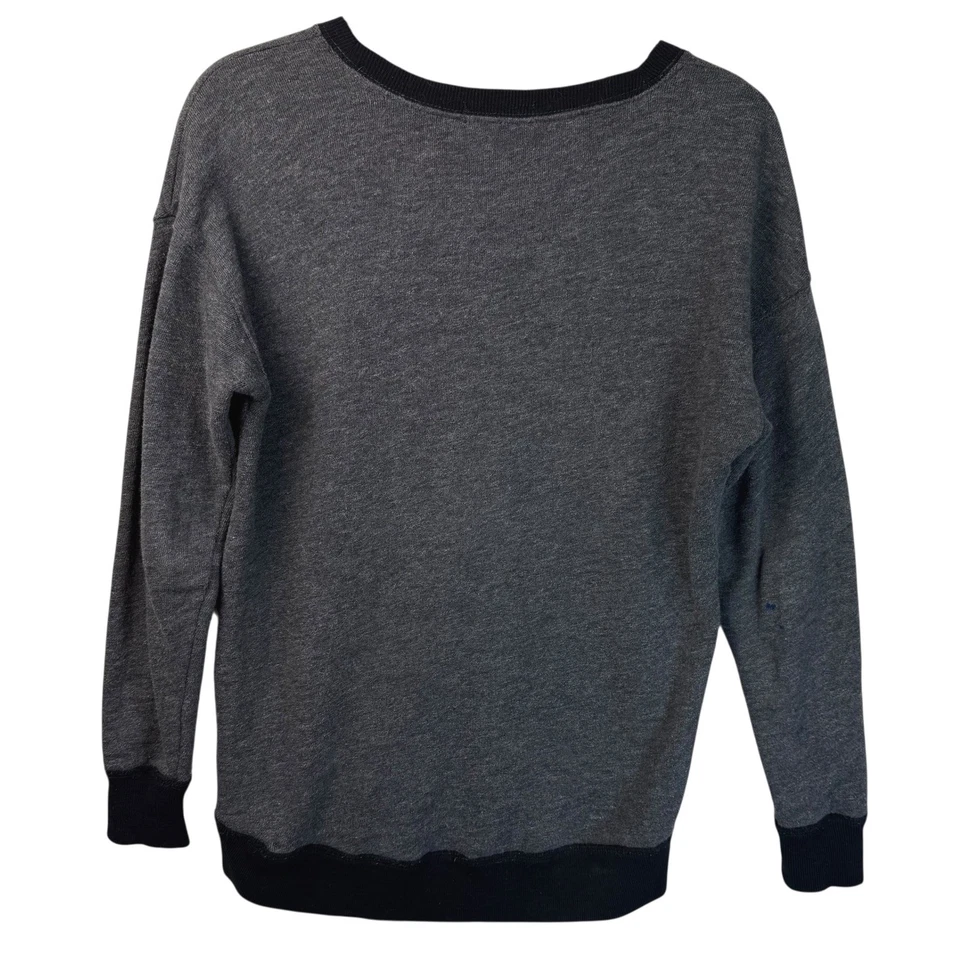 J.Crew Sudadera Pullover Top XXS Gris Floral Gráfico Cuello Redondo Cómoda Informal Foto 3 de 4