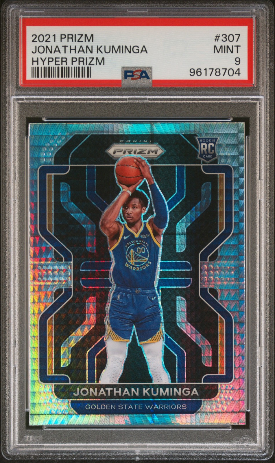 2021 PANINI PRIZM HYPER PRIZM #307 JONATHAN KUMINGA PSA 9