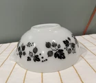 1957 Vintage Pyrex Black and White Gooseberry Cinderella Bowl 443