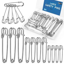 Large Safety Pins, 20 Pack Heavy Duty Safety Pins 3 Size 2" 3" 4", Stainless ...