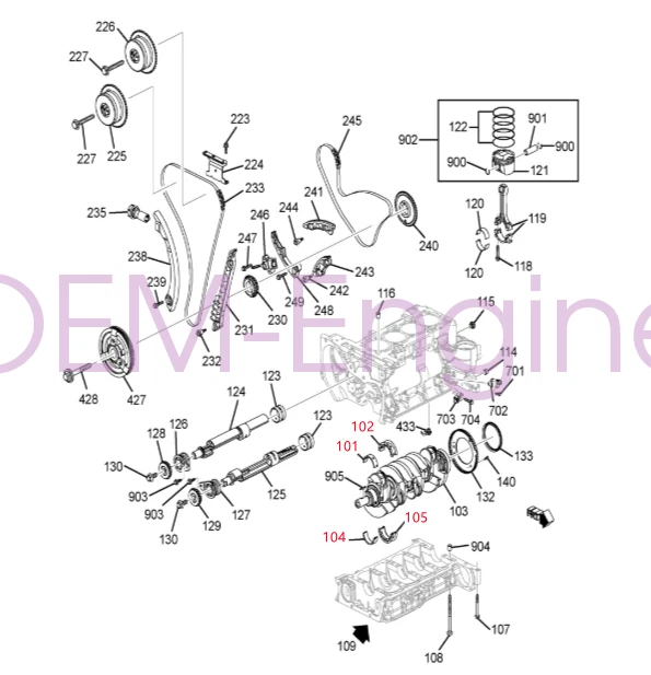 OEM Crankshaft Main Bearing Set 12591092 for 2011-2017 Chevrolet 2.4 Orlando Foto 3 de 4