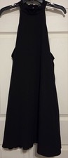 Lulu A-line Sleveless Halter Short Classic Black Dress. Size Large