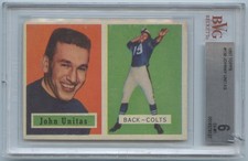 Johnny Unitas 1957 Topps #138 BVG 6 EX-MT Rookie RC Baltimore Colts