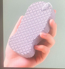 Gray Silicone Exfoliating Bath Sponge Scrubber, Medium 5x3x2 in