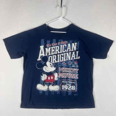 Disney Mickey Mouse T-Shirt Mens 3XL Blue American Original Short Sleeve Tee S/S