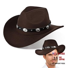 Felt Cowboy Hat Wide Brim Western Top Hat Lightweight Breathable Dress up
