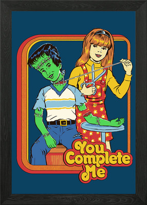 You complete me Framed Wall Art Poster Canvas Print Picture